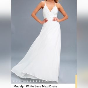 Lulu's Madalyn White Lace Maxi Dress